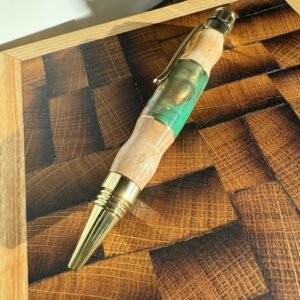 Unique Fidget Pen maple and brass segmented